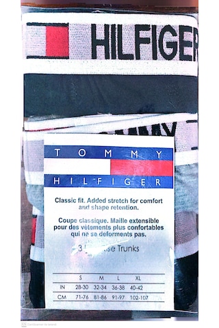 Tommy Hilfiger Erkek Boxer 3"lü Set Slim Fit Antrasit - Beyaz - Siyah