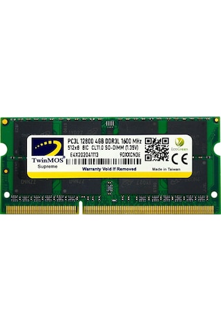 TwinMos MDD3L4GB1600N 4 GB DDR3 1600 MHz CL11 Notebook Ram