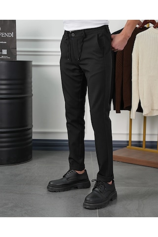 Modefendi Pamuk Likra Slim Fit Jogger Pantolon Siyah