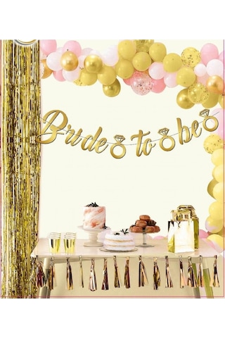 180cm Gold/altın Sarısı Bride To Be Banner Süs Bekarlığa Veda Parti Konsept Süsü