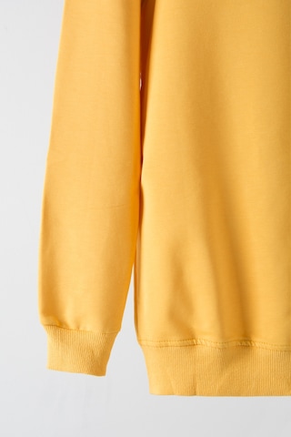 Erkek Hardal Bisiklet Yaka Basic Düz Sweatshirt HARDAL