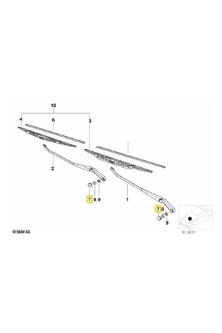Bmw Koruyucu Kapak Silecek Kolu E36 E38 E39 E60 61615a3f9d8 . 1 Adet