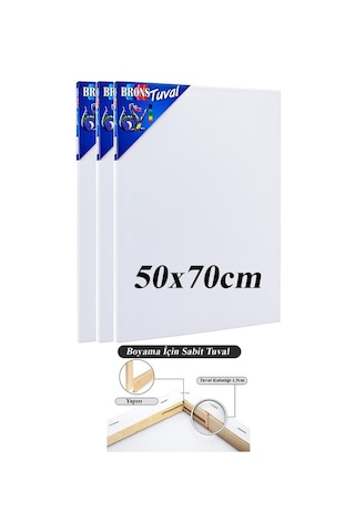 Brons Gerdirme Apartlı Arkadan Zımbalı Tuval 3 Adet 50 x 70 CM