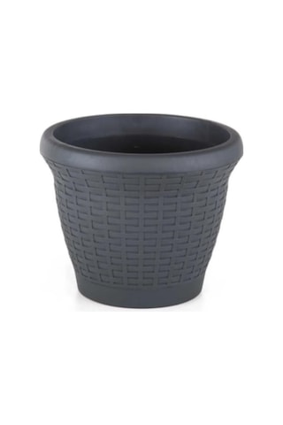 Omnipazar So-hs05 Plastik Hasır Desenli Dekoratif Saksı 25 Litre No 5
