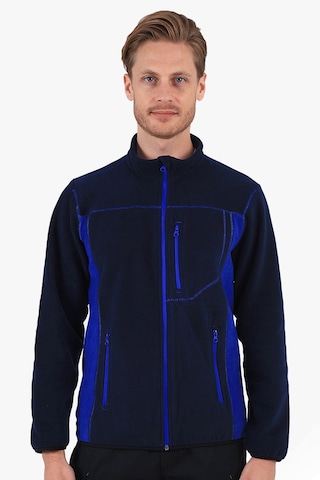 Çift Renkli Polar Ceket Lacivert - Saks Mavi