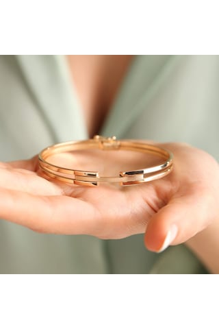 Altın Kaburga Kelepçe Çift Kol Tek Sıra