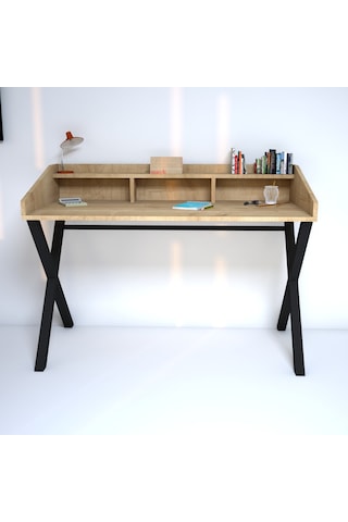 Emkawood Emkawood Neptün Metal Ayaklı Çalışma Masası Meşe