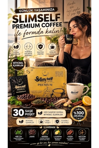 Slimself Premium Kahve Form Kahvesi 30 Şase 150g L-carnitine & Collagen 30 Daily