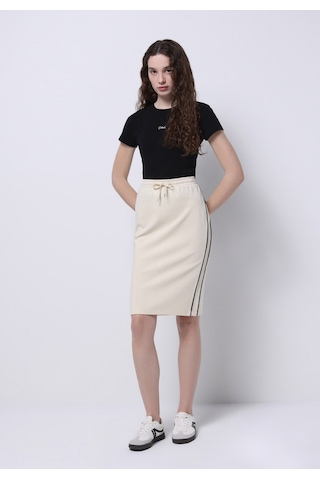 Colin's Colins Slim Fit Düz Bağcıklı Kadın Ekru Etek Cl1074713 Q1.v1 Ecr Ekru