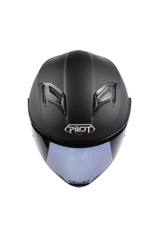 Pilot Alpha Sv Mat Siyah Kapalı Motosiklet Kaskı Siyah