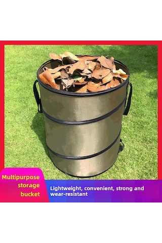 Mufunye Toprak Bahçe Çöp Kutusu Büyük Kapasiteli Fırlatılabilir Oksford Kumaş Dış Mekan Çöpçük Depolama Aleti Toptan Satış