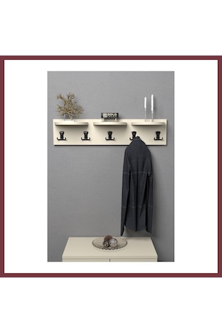 Storeşahin Üst Raflı Duvar Askılığı Bej 80 Cm Shn0720