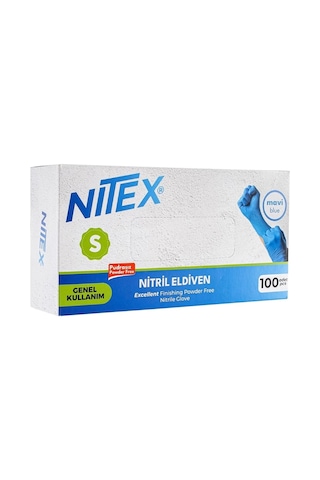 Nitex Nitril Small Mavi Eldiven 100'lü 1 Paket