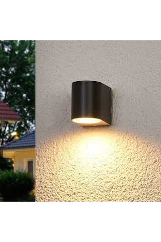 7 Watt Gün Işığı Ledli Tek Yönlü Dekoratif Iç Ve Dış Mekan Aplik Siyah