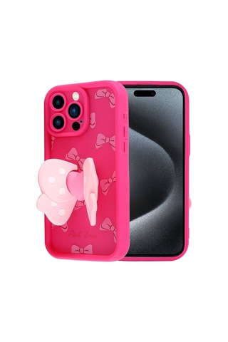Apple Uyumlu iPhone 15 Pro Max Kılıf Kamera Korumalı Figür Tasarımlı Zore Kapya Kapak-pembe Koyu Pembe Koyu Pembe Koyu