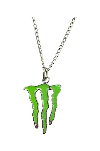 Yeşil Monster Logo Unisex Kolye k Ve Modern Tasarım Çok renkli