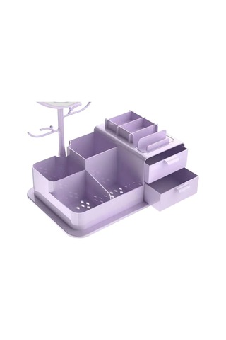 Wezone Led Aynalı Makyaj Dolabı Mor - Usb Şarjlı, 90 Döner Ayna, Işıklı Dokunmatik Kontrol, Makyaj Ve Mücevher Organizasyon Kutusu Sarı - Mor