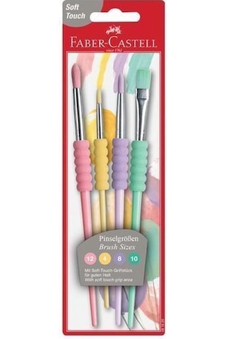 Faber-Castell Soft Touch Fırça Seti Pastel Renkler 4'Lü
