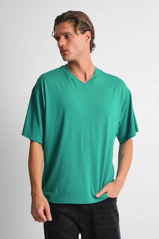 Alexander Gardi Alexandergardı V Yaka Oversize T-shirt E24-742a Petrol