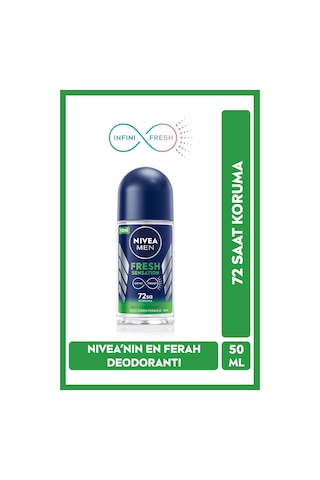 Men Erkek Roll-on Deodorant Fresh Sensation 50ml, 72 Saat Anti-perspirant Koruma, Uzun Süreli Koruma