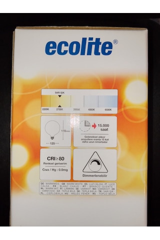 Ecolite Led Dimmerable Soft Filament Globe G125 7,5W E27 2700K Le