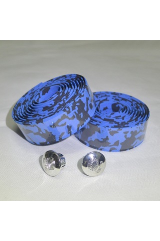 Yifomall Bisiklet El Tutucu Bandı, Kauçuk Spons, Kayma Engeli Ve Şok Emici, Siyah-mavi Kamuflaj Desenli, Evrensel Boyut