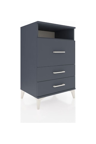 Hyperion Komodin Tek Raflı 3 Çekmeceli 60x44x96 Antrasit-antr... Antrasit