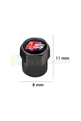 Audi S Line Logo Arma Sibop Kapağı Siyah 4 Adet Paslanmaz Çelik