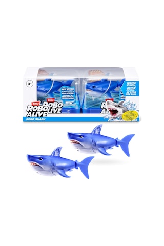 Robo Alive Zuru Su İle Etkinleşen Köpek Balığı 2&apos Li Paket Mavi Gerçekçi Yüzen Robot Banyo Oyuncağı, Çocuklar, Twens & Teens, Oyun Ve Şakalar İçin Su İle Etkinleşen Köpek Balığı, 3 Yaşından