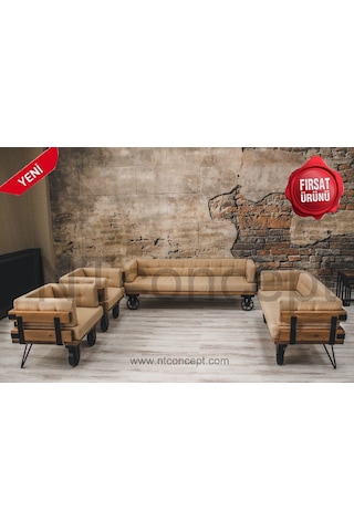 Ntconcept Ntconcept Doğal Ağaç Ofis Koltuk Takımı