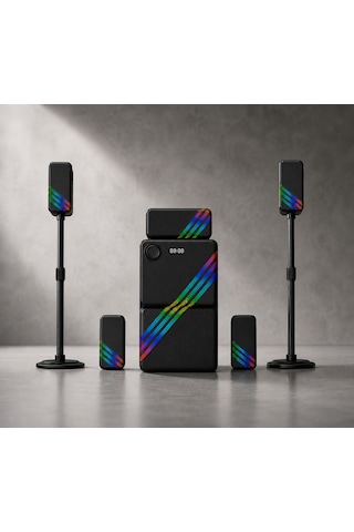 Hepu 175 Watt Hp-tv03 5+1 Ev Sinema Sistemi Bluetooth + Usb + Sd Kart + Aux + Kumandalı Rgb Tasarım