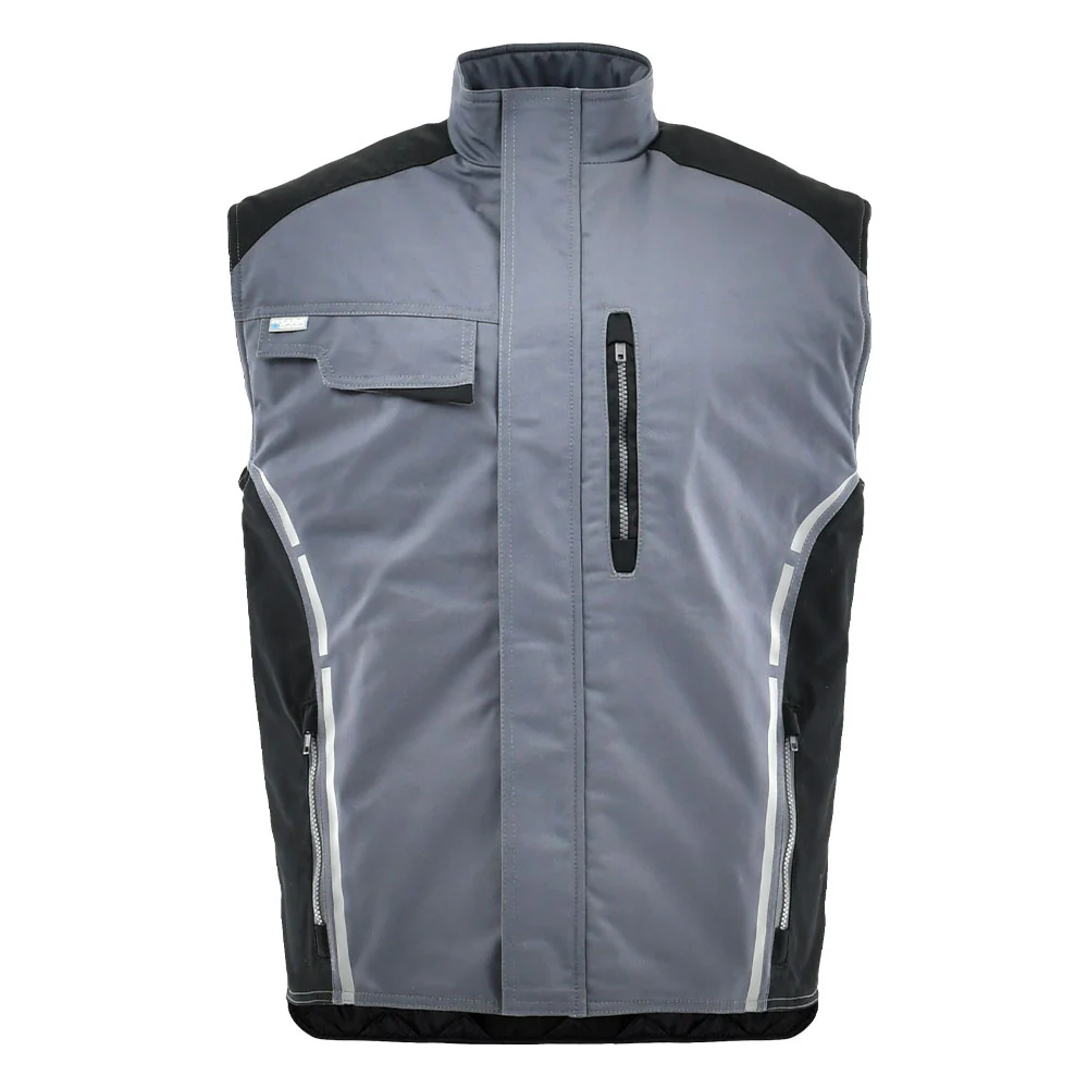 Sara Workwear Standard Kışlık Yelek Gümüş, Siyah