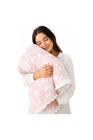 Bloomy Müslin Yatak Örtüsü Pike Çift Kişilik Yumuşak Dokulu Nefes Alan 4 Mevsim Örtü 230x250 Çeyiz&günlük Pudra