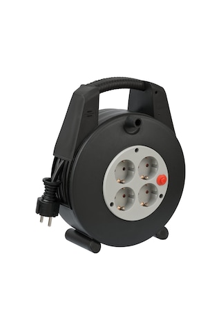 Vario Line Serisi Ip20 Lisanslı 4 Soketli 15 Metre Makaralı Kablo, Siyah, 1 Adet 12