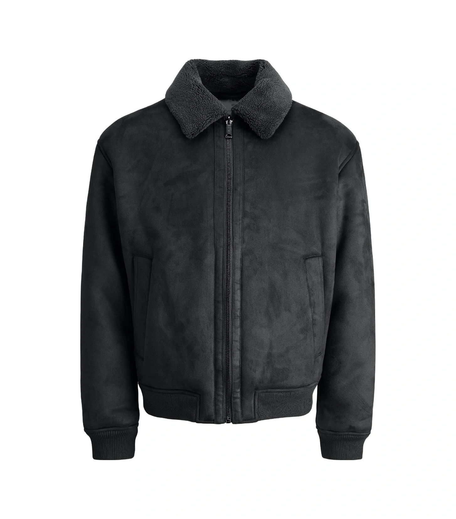 Erkek Jprccluke Bomber Ceket Siyah, Yüksek Kalite, Fermuarlı, Uzun Kollu, Günlük Kullanıma Uygun Siyah