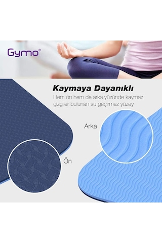 Gymo Ekolojik 6mm Tpe Yoga Matı Pilates Minderi Mavi Çok Renkli