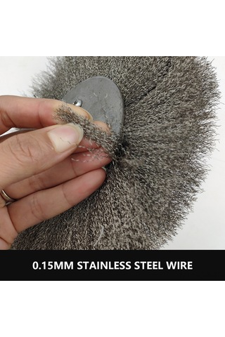 Singree 200x25mm Düz Tip Pas Kaldırıcı, Türev Temizleyici Ve Pürüzsüzleştirici Paslanmaz Çelik Fırça Tekerleği - Tek Adet