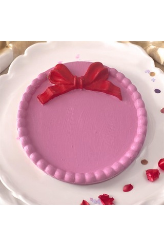 El Yapımı Taş Bardak Altlığı - Çok Amaçlı Dekoratif Tabak 11 Cm Pembe Kırmızı