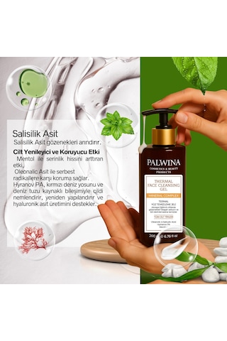 Palwina Cosmetics Termal Arındırıcı Nemlendirici Gözenek Sıkılaştırıcı Yüz Temizleme Jeli 200 ML