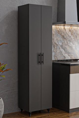 Ae-3085 Selen Çok Amaçlı Antrasit Dolap 7 Raflı,2 Kapaklı Mutfak