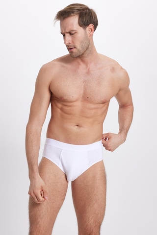 Tudors Erkek 6'lı Paket Likralı Beyaz Slip Külot-41739 Beyaz