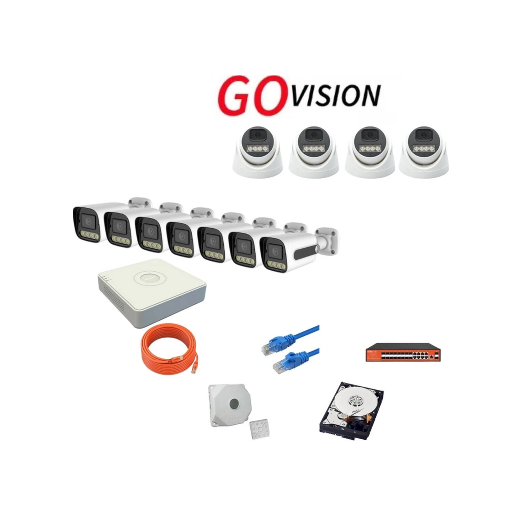 11'li 4mp 4k Ultra Hd Ip Güvenlik Kamera Seti Gece Görüşlü, Dış Mekan Uyumlu -115532