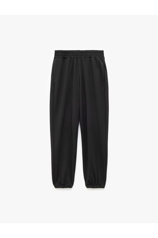 Koton Krep Scuba Kumaş Cepli Düşük Bel Jogger Eşofman Altı Siyah 6wak30011ek Siyah