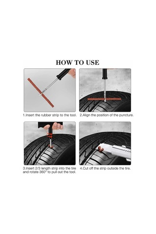 Mufunye 32 Parça Lastik Tamir Kiti, Pro Tools Plus Kendiliğinden Vulkanizasyon Yapan İçsiz Uçlar, Matkap Uçlu Lastik Tamir Kiti, Araba Lastiği Delinmesi İçin Lastik Tamir Kiti