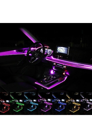 RGB Araç Içi Atmosfer Ambiyans İp Neon Torpido Led 3 Metre USB Gi