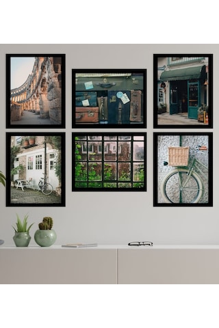 Bk Gift 6 Parça Çerçeve Görünümlü Ahşap Tablo Seti (45X60Cm)-3