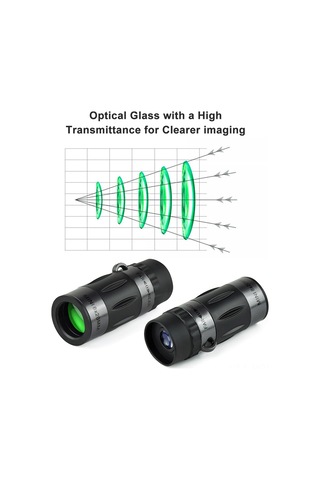 Suofeng 8x20 Bak4 Prisma Monoküler Teleskop, Çok Katmanlı Kaplama, Mesafe Tahmini Çapraz Halka, 51g Ultra Taşınabilir, Siyah + Taşıma Çantası