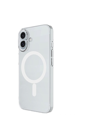Apple Uyumlu iPhone 16 Plus Kamera Korumalı M-safe Şarj Özellikli Şeffaf Zore London Sert Pc Kapak Seffaf