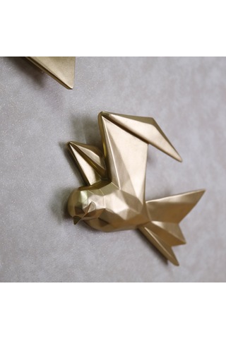 Mouette 3'Lü Dekoratif Kuş Altın