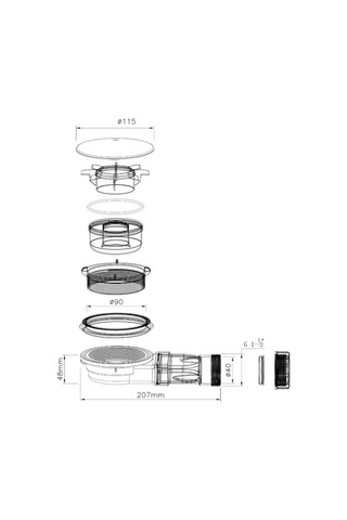 Matura Duş Teknesi Sifonu 90 Mm Esnek Hortumlu 396584951